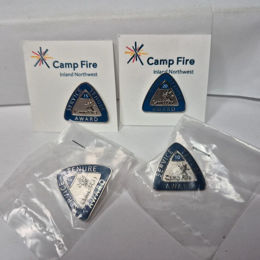 Camp Fire USA Service Tenure Award Lapel Pins Blue 5 / 10 / 15 & 20 Years